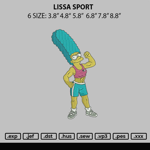 Lissa Sport Embroidery File 6 sizes