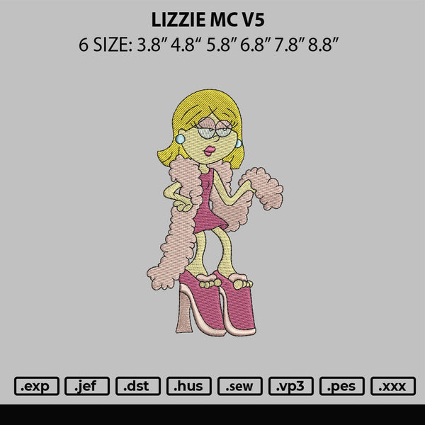 Lizzie Mc V5 Embroidery File 6 sizes