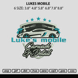 Lukes Mobile Embroidery File 6 sizes