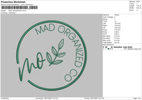 Mad Organized Embroidery File 6 sizes