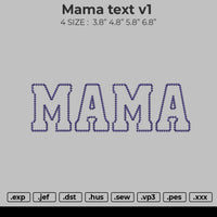 Mama text 1 Embroidery