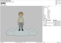 Cloud Man Embroidery File 6 sizes