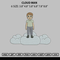 Cloud Man Embroidery File 6 sizes