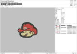 Marios Head Puff Embroidery File 6 sizes