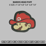 Marios Head Puff Embroidery File 6 sizes