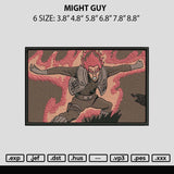 Might Guy Embroidery File 6 sizes