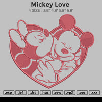 Mickey Love Embroidery