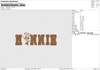 Minnie 1Clr Embroidery file 6 sizes