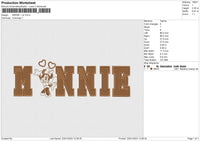 Minnie 1Clr Embroidery file 6 sizes