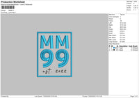Mm99 Embroidery File 6 sizes