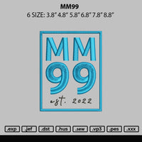 Mm99 Embroidery File 6 sizes