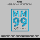 Mm99 Embroidery File 6 sizes