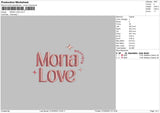 Mona Embroidery File 6 sizes