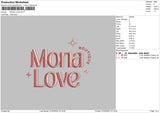 Mona Embroidery File 6 sizes