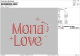 Mona Embroidery File 6 sizes
