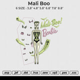 Mali Boo Embroidery File 6 size