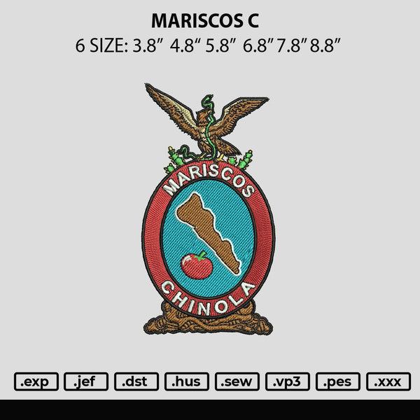 Mariscos C Embroidery File 6 sizes