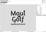 Maui Golf Embroidery File 6 sizes