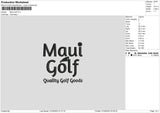 Maui Golf Embroidery File 6 sizes