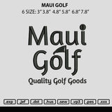 Maui Golf Embroidery File 6 sizes