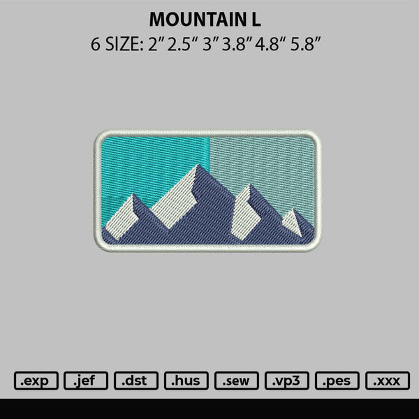Mountain L Embroidery File 6 sizes