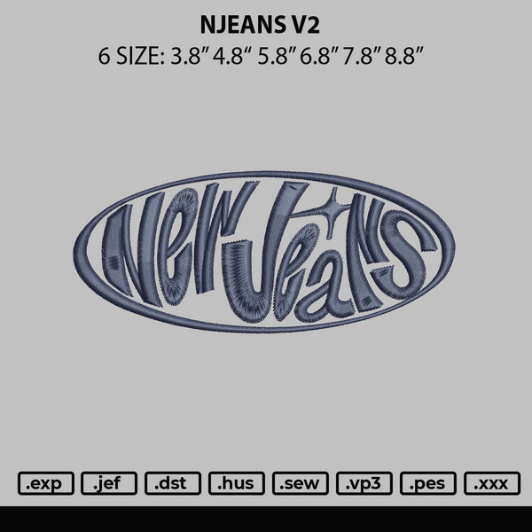Njeans V2 Embroidery File 6 sizes