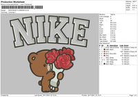 Nike Bear Flowers Embroidery