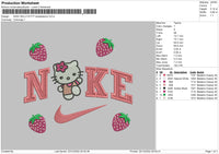 Nike Kitty Strawberry Embroidery File 6 sizes