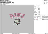 Nike Kitty Peace Embroidery File 6 sizes