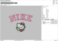 Nike Kitty Peace Embroidery File 6 sizes