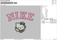 Nike Kitty Peace Embroidery File 6 sizes
