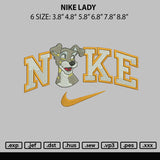 Nike Lady Embroidery File 6 sizes