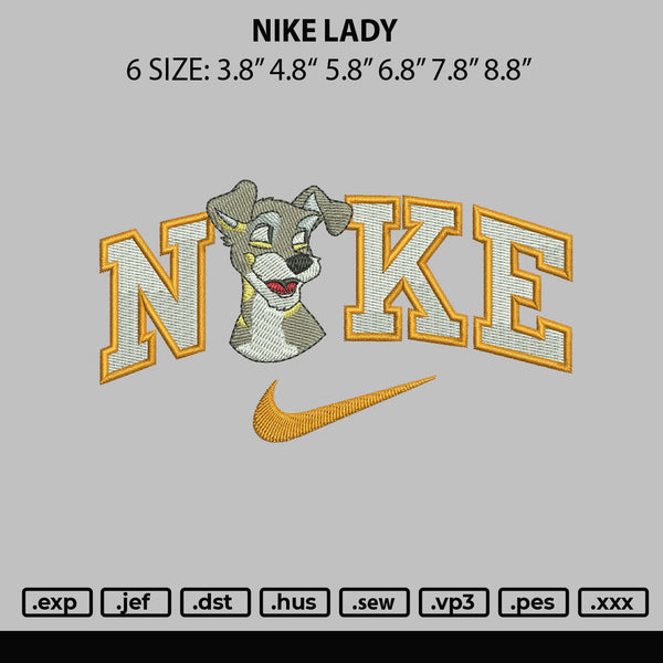 Nike Lady Embroidery File 6 sizes