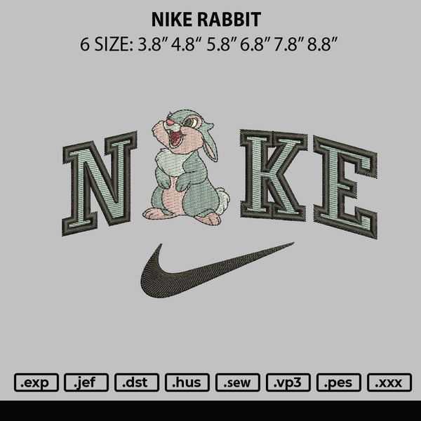 Nike Rabbit Embroidery File 6 sizes