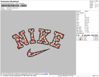 Nike Red Cow Pattern Embroidery