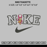 Nike Toadette Embroidery File 6 sizes