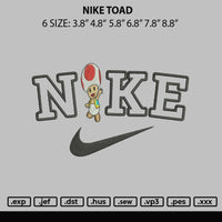 Nike Toad Embroidery File 6 sizes