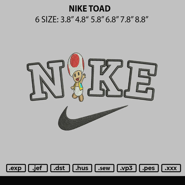 Nike Toad Embroidery File 6 sizes