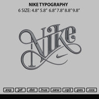 Nike Typography Embroidery File 6 sizes