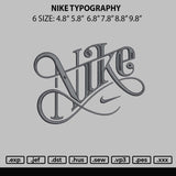 Nike Typography Embroidery File 6 sizes