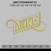 Nike Typography V2 Embroidery File 6 sizes