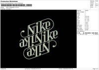 Nike Typography V3 Embroidery File 6 sizes