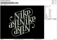Nike Typography V3 Embroidery File 6 sizes