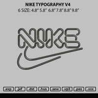 Nike Typography V4 Embroidery File 6 sizes