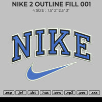 Nike 2 Outline Fill Embroidery