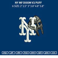 Ny Mf Doom V2 Puff Embroidery File 6 sizes