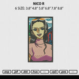 Nico R Embroidery File 6 sizes