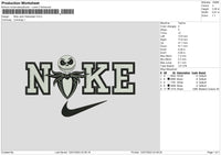 Nike Jack Halloween Embroidery File 6 sizes