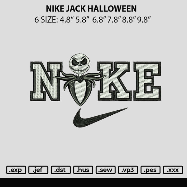 Nike Jack Halloween Embroidery File 6 sizes