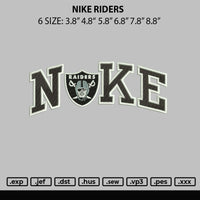 Nike Riders Embroidery File 6 sizes